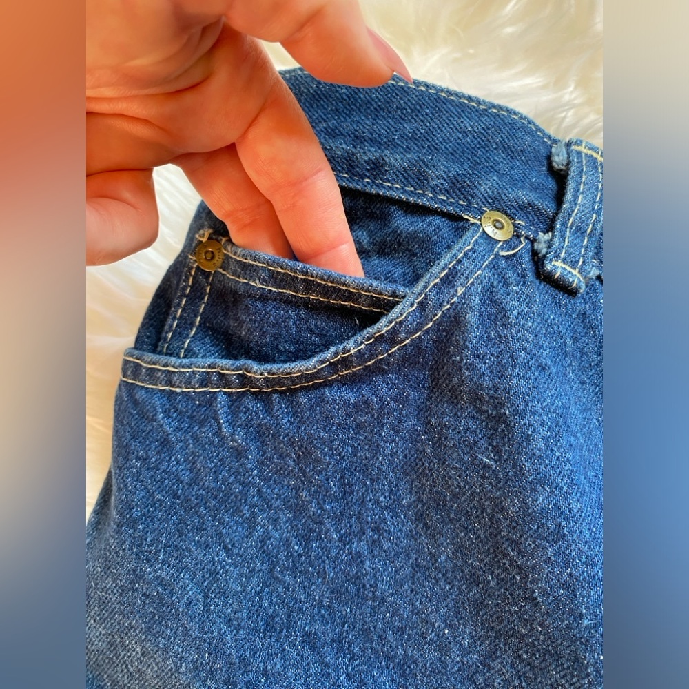 SOLD!💥Vintage High-Rise Flattering Chic Mom Jeans, Dark Wash, 80s 90s, 34 Waist - Picture 5 of 13